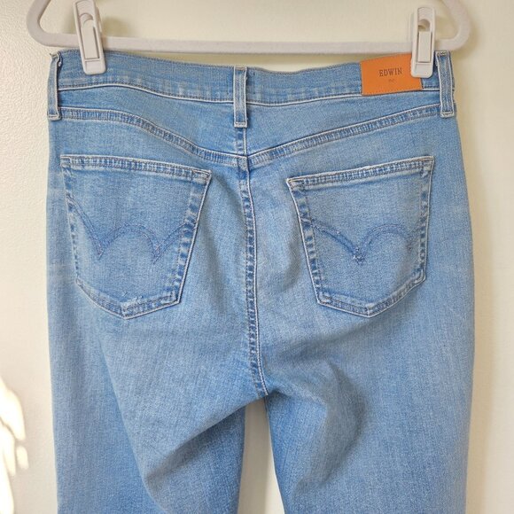 Edwin Bree High Rise Straight Leg Jeans In Reverie 29 - Picture 3 of 8